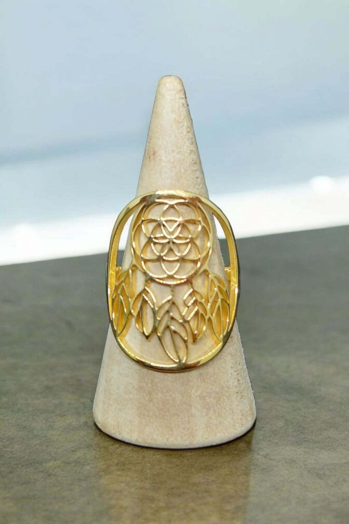 Bague dorée attrape rêves