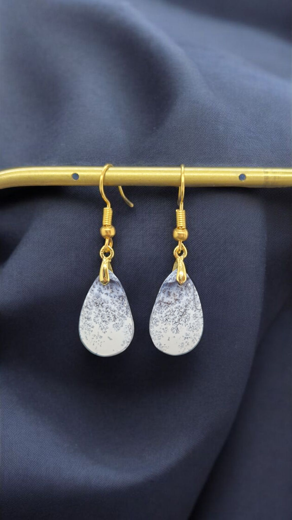 Boucles d'oreilles agate dendritique