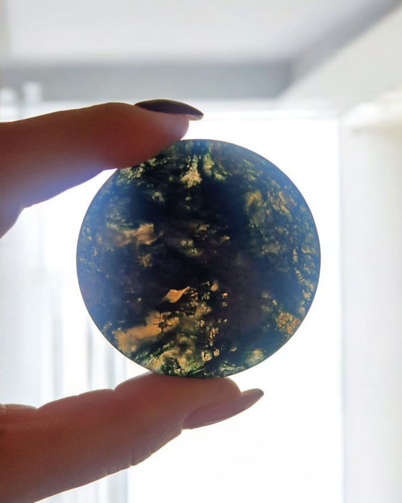 Galet plat Agate mousse