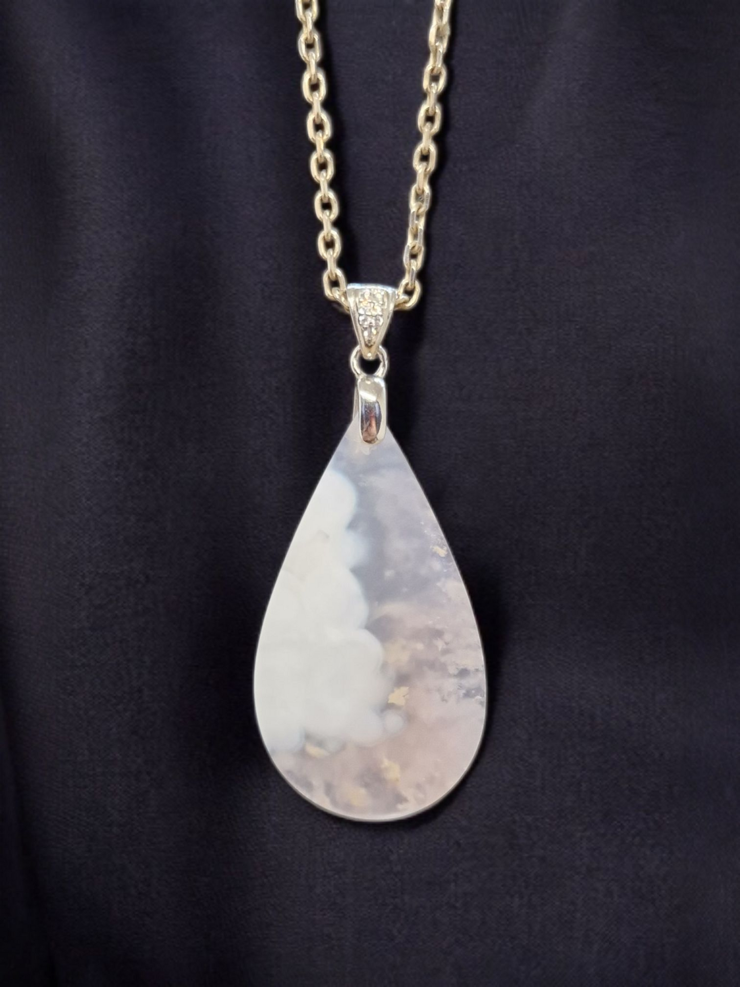 Pendentif Agate fleur de cerisier