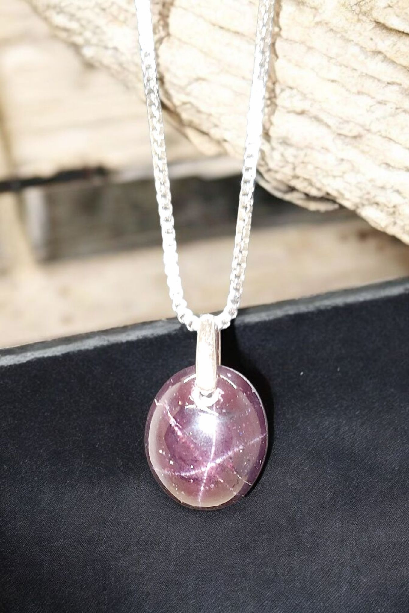 Pendentif Grenat etoilé