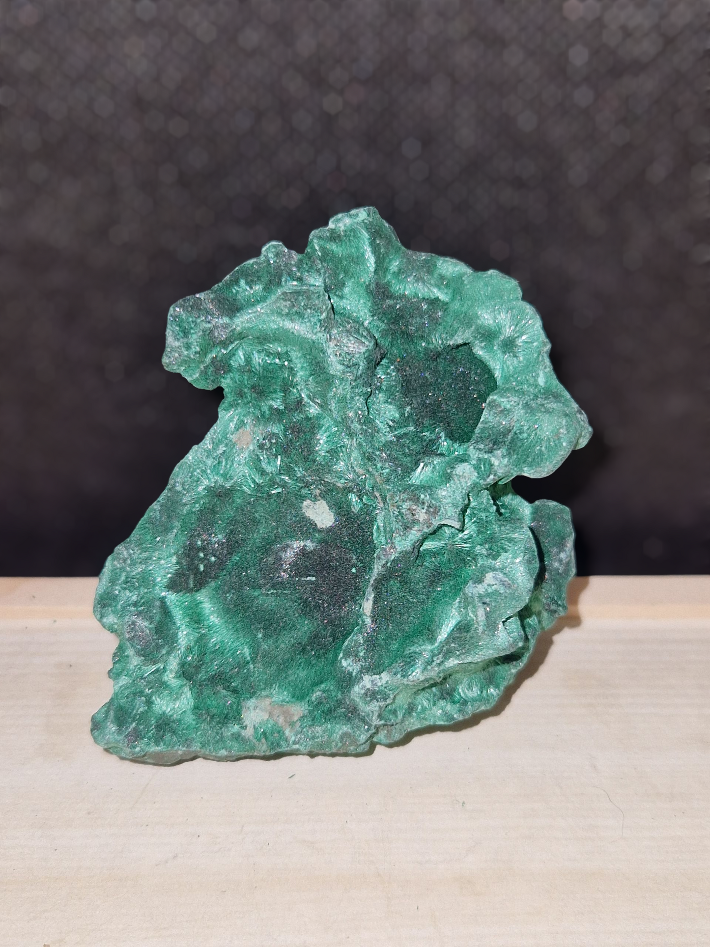 Malachite fibreuse brute