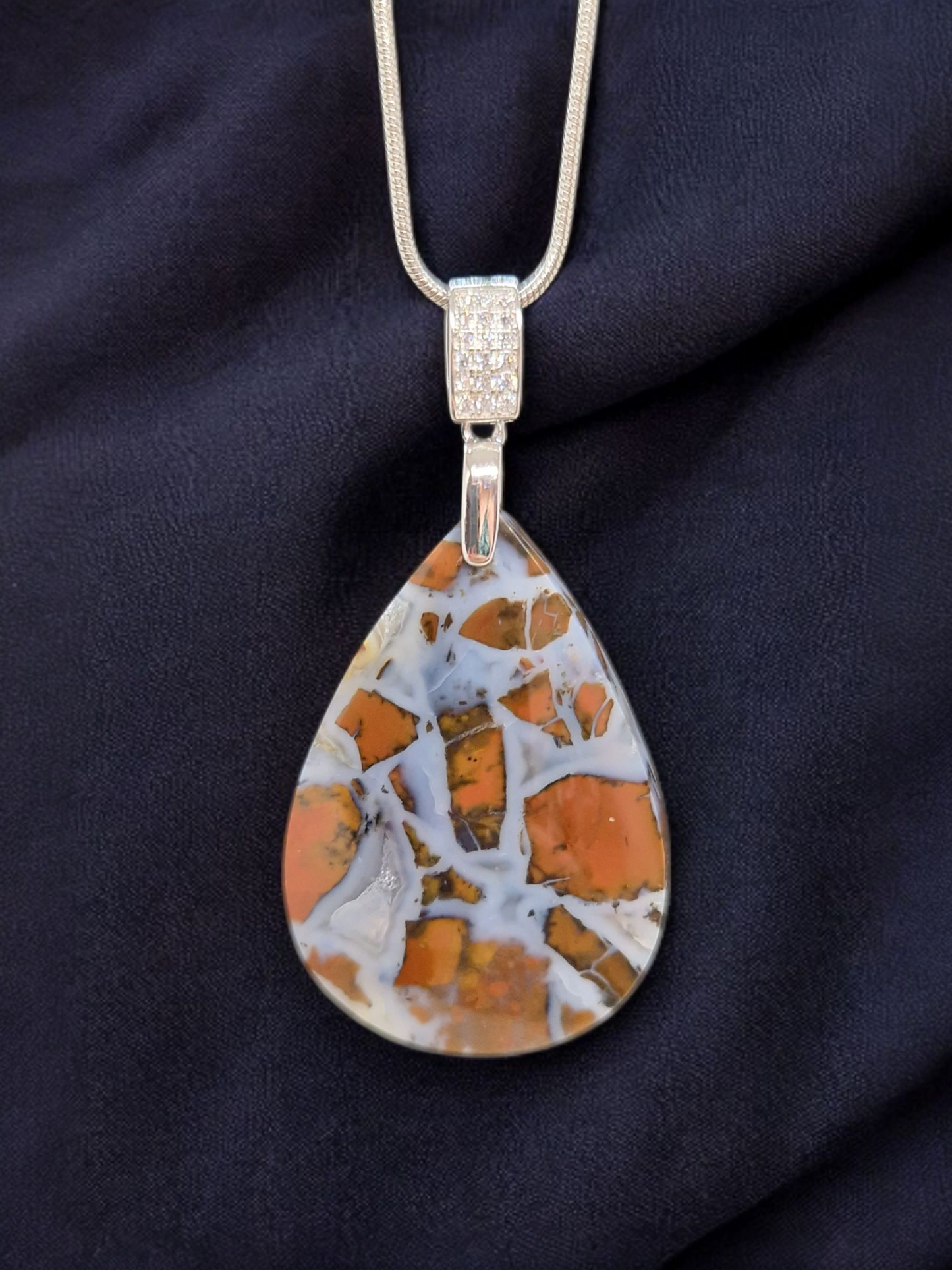 Pendentif Jaspe breschique & agate