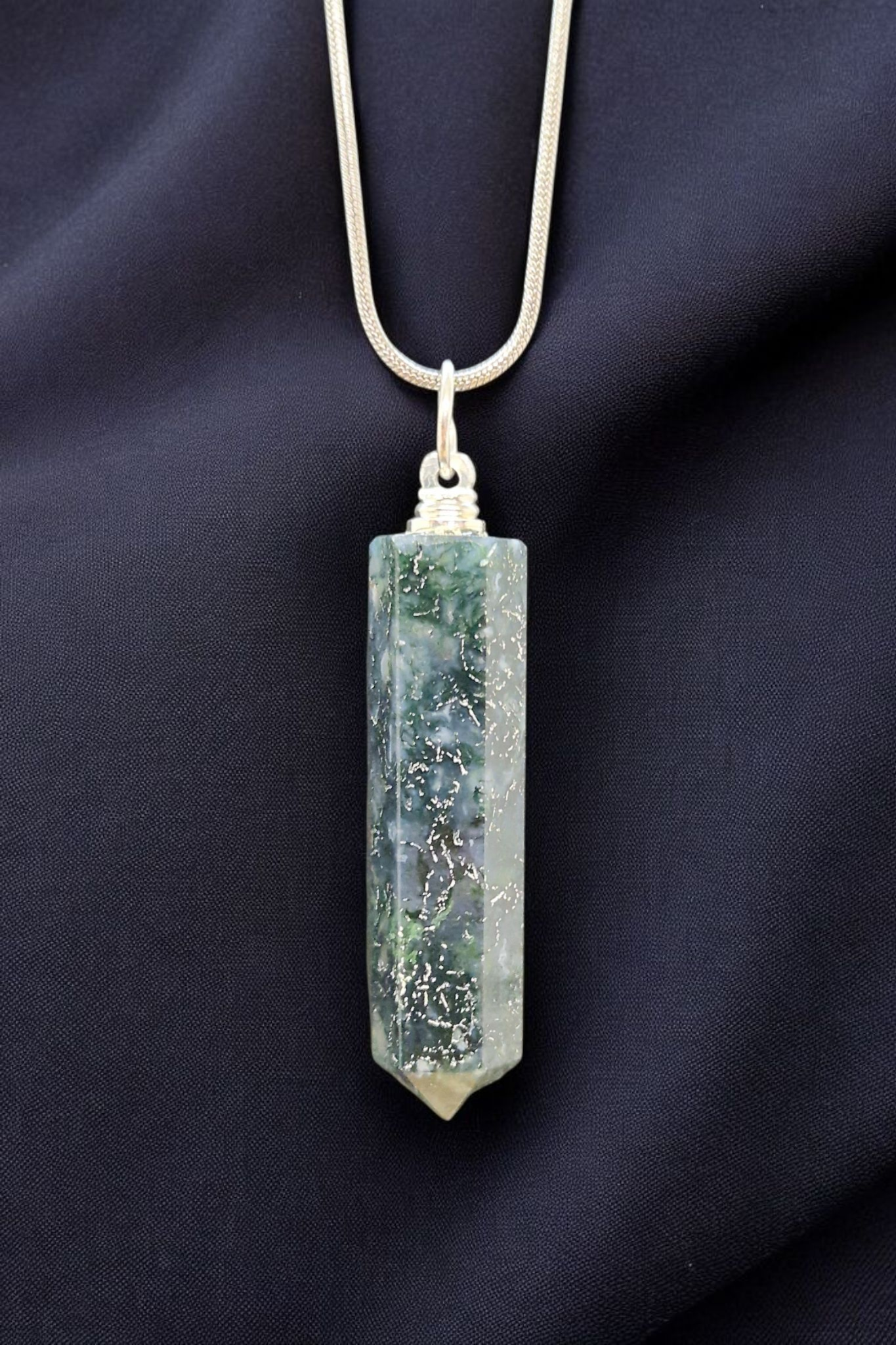 Pendentifs pointe Agate mousse