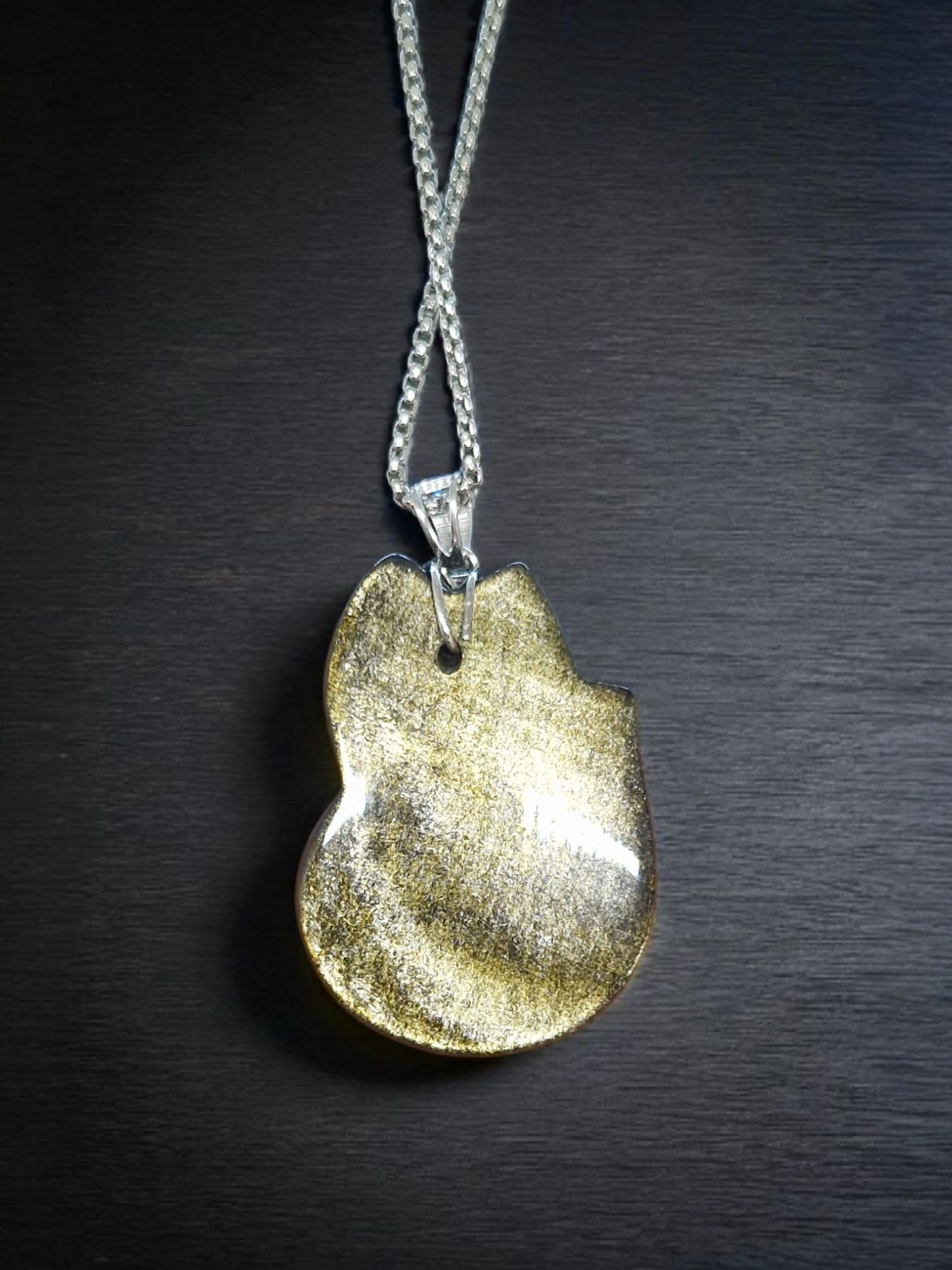 Pendentif renard Obsidienne dorée