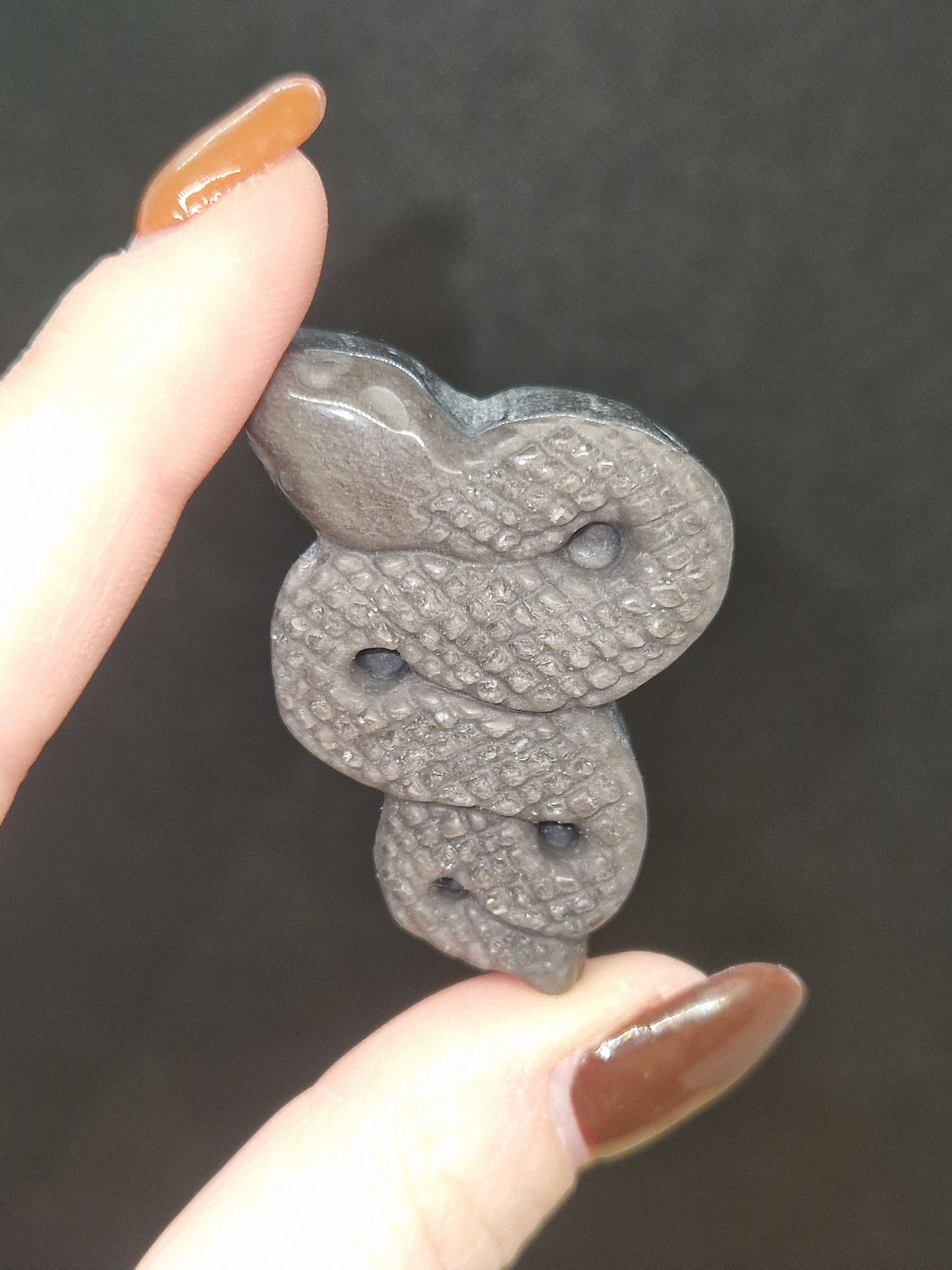 Serpent Obsidienne argentée