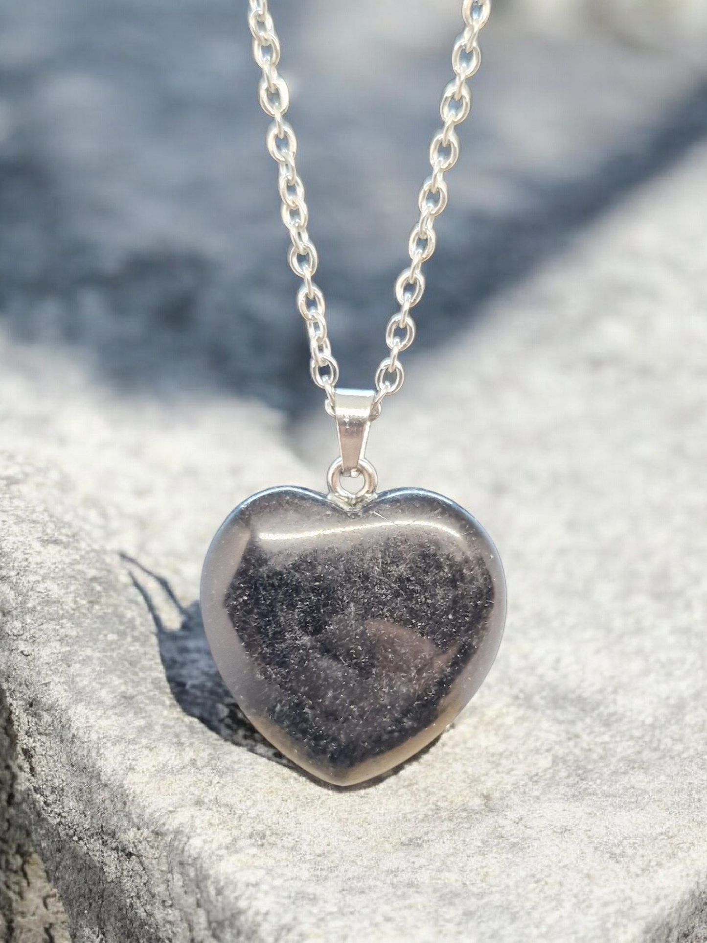 Pendentif coeur Obsidienne noire