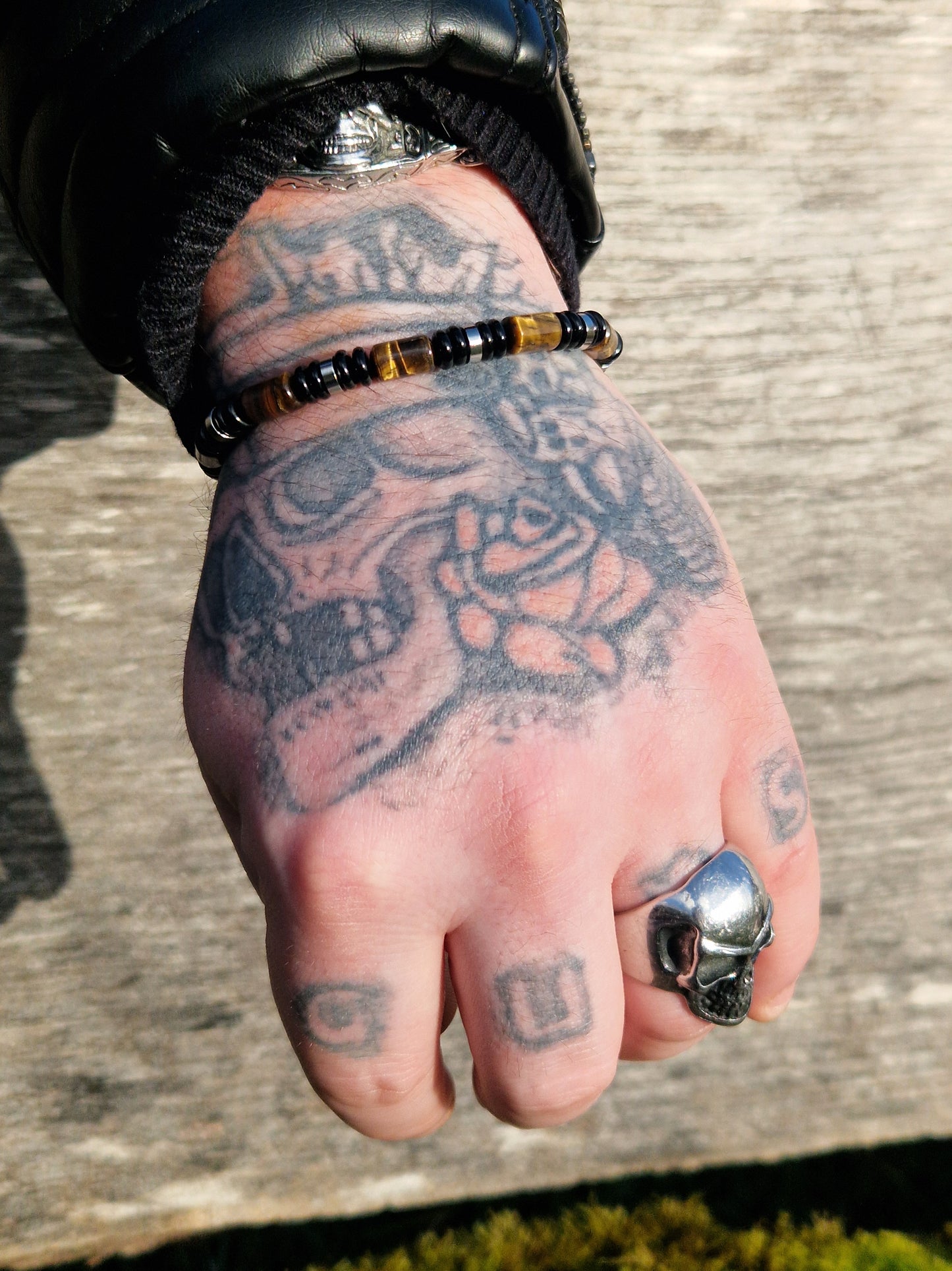Bracelet Oeil de tigre & Onyx