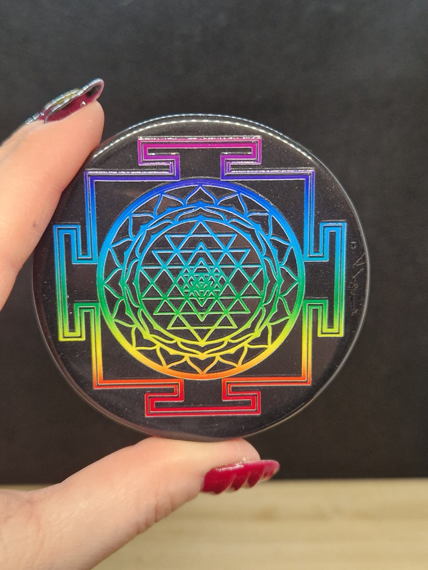 Sri Yantra Obsidienne