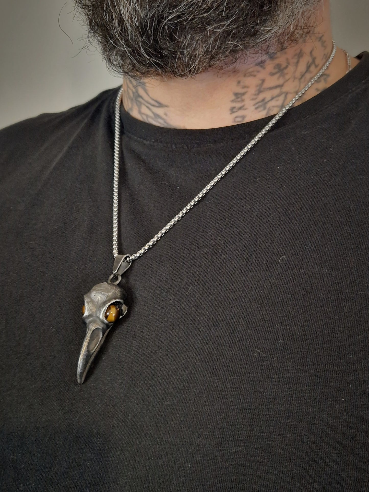 Collier corbeau Œil de tigre