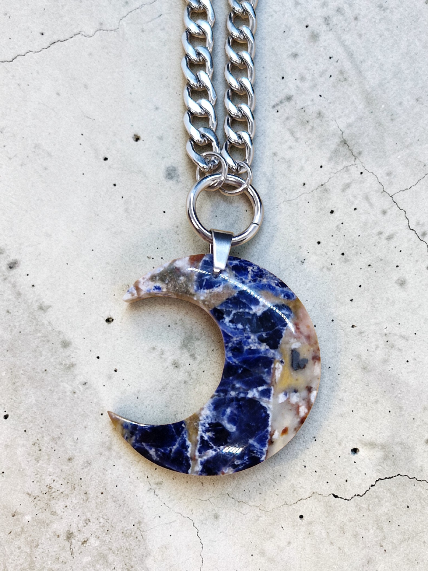 Collier Sodalite & Acier