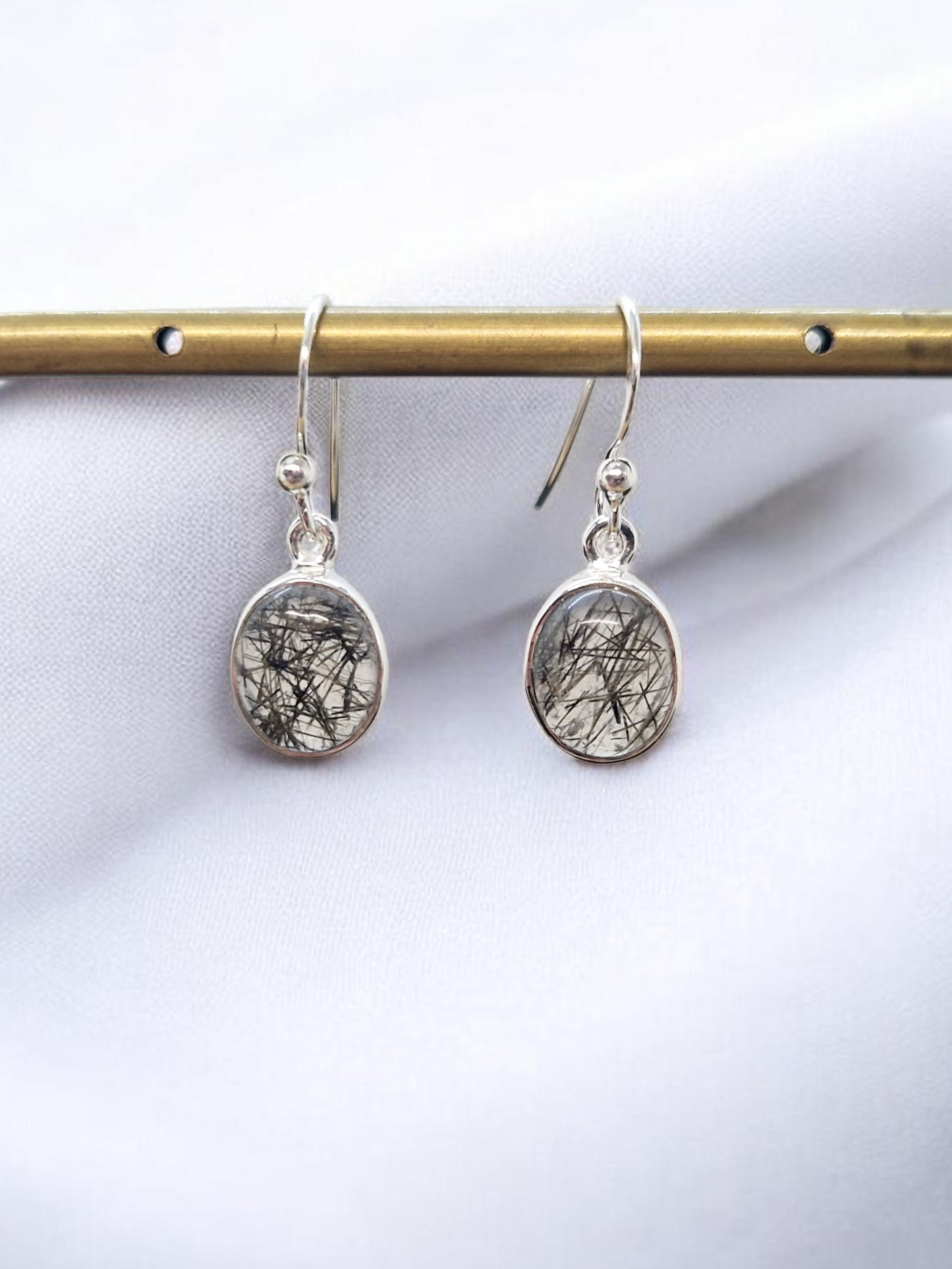 Boucles d’oreilles Quartz Tourmaline Argent