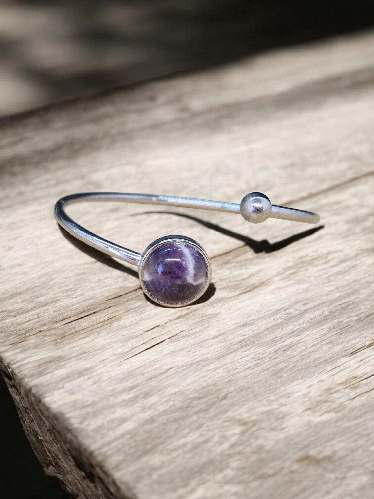 Bracelet Améthyste Jonc acier