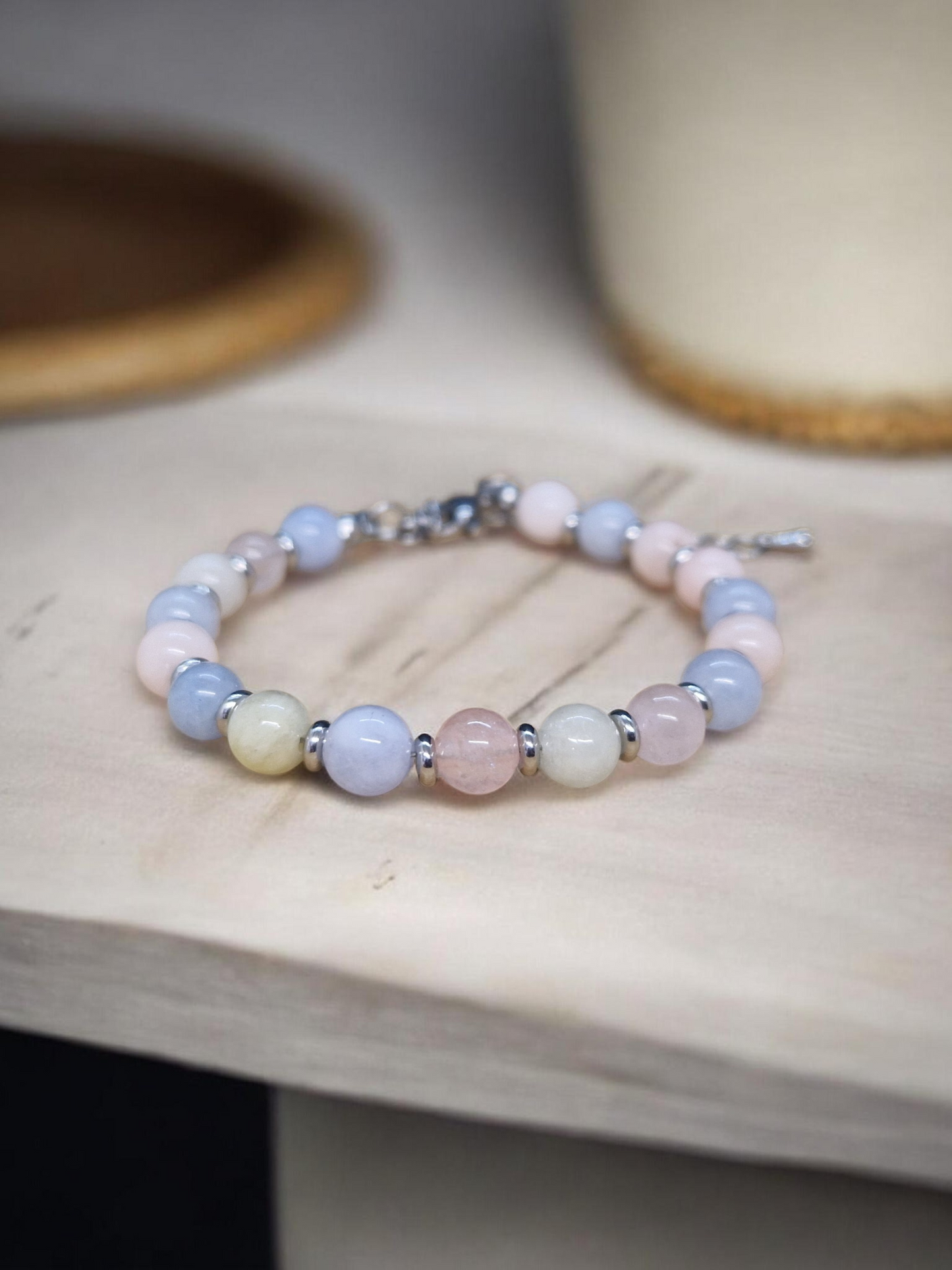 Bracelet Béryls 6mm réglable