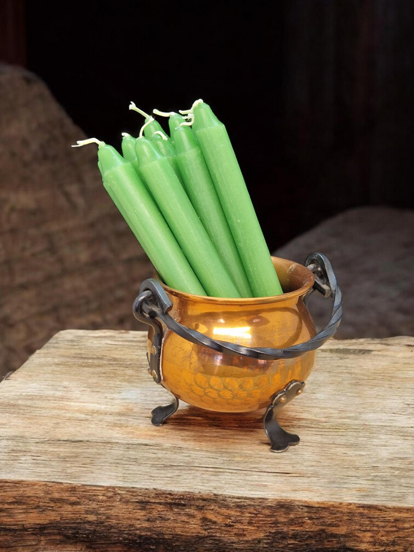 Bougies rituelles vertes