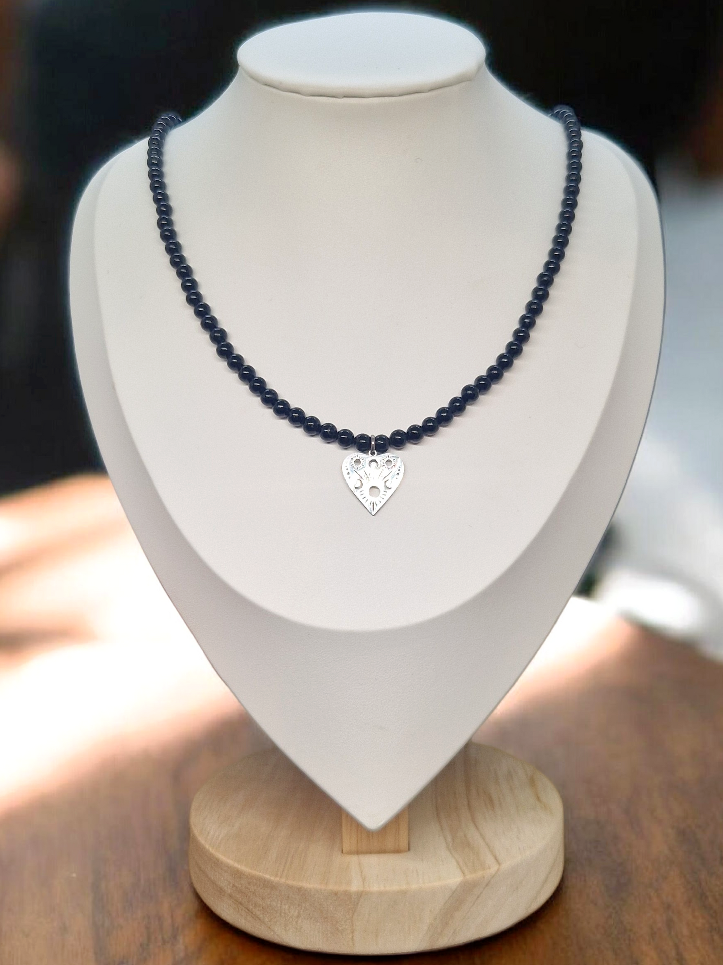 Collier Tourmaline noire 4mm & Ouija