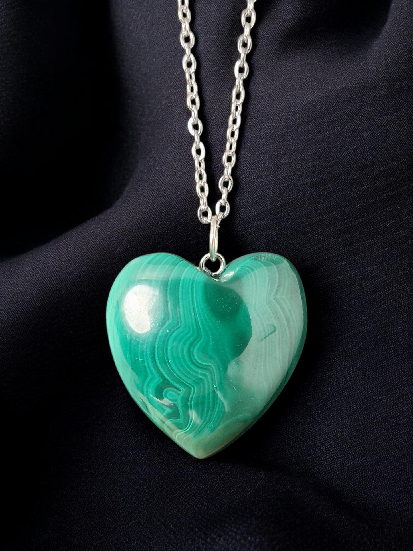 Pendentif Malachite cœur