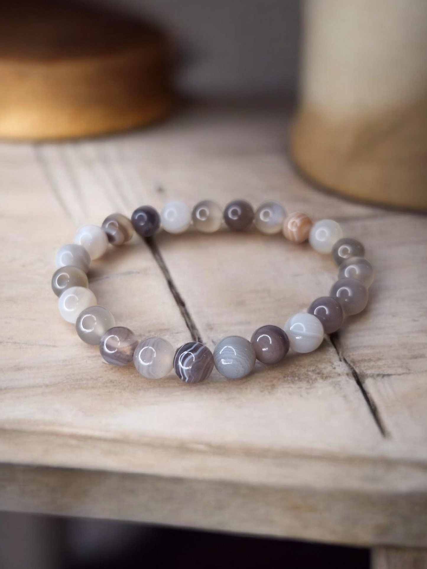 Bracelet Agate du Botswana 8mm
