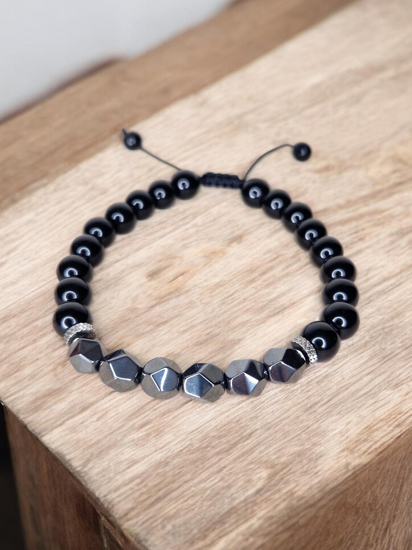 Bracelet Obsidienne Hématite 8mm