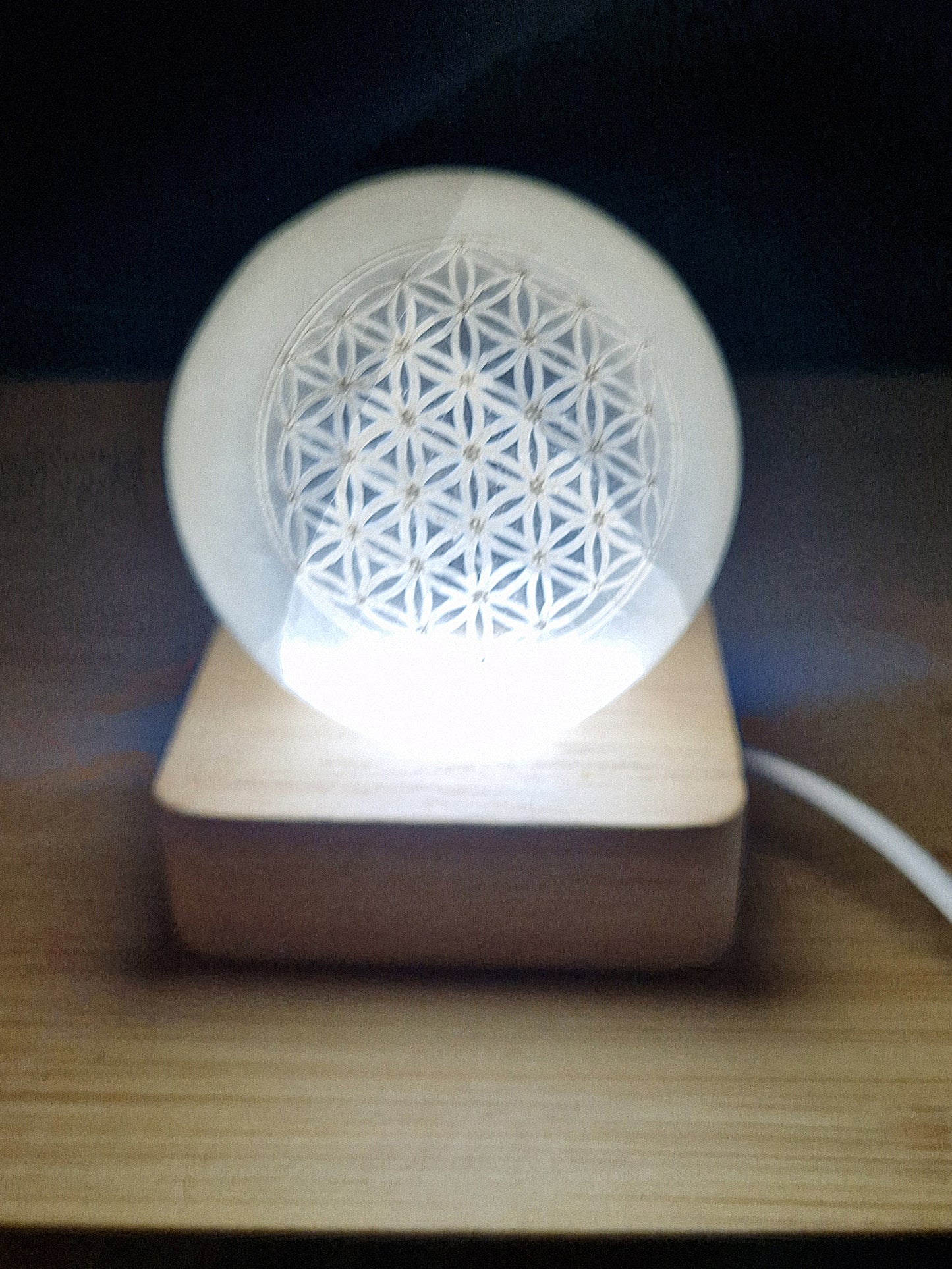 Sphère Gypse Fleur de vie