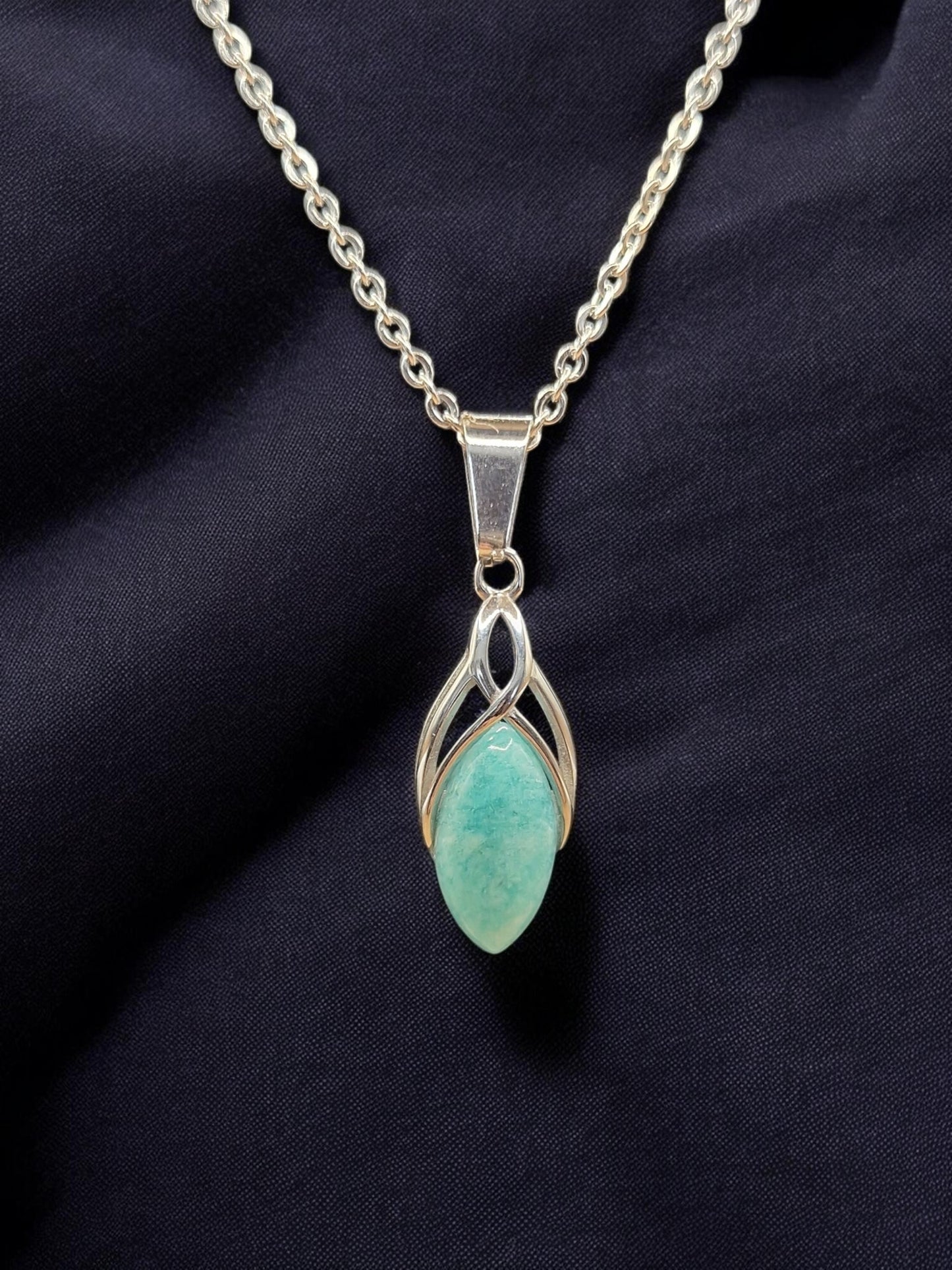 Pendentif Amazonite acier