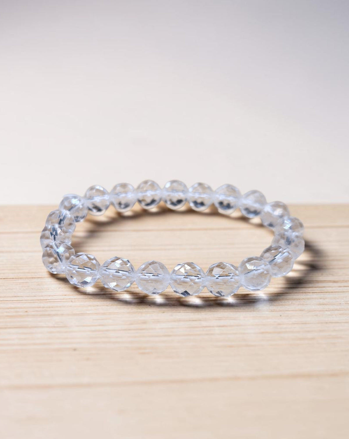 Bracelet Cristal de roche facetté 8mm