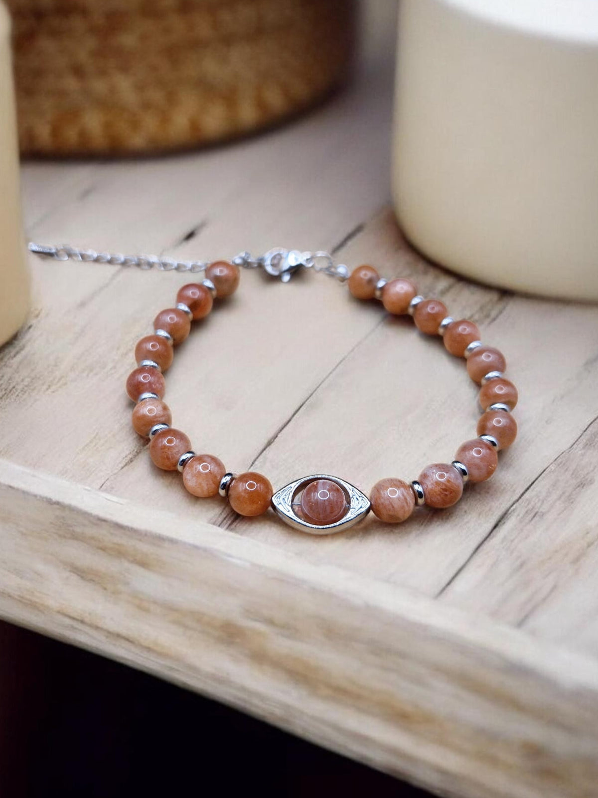 Bracelet Pierre de soleil 6mm réglable