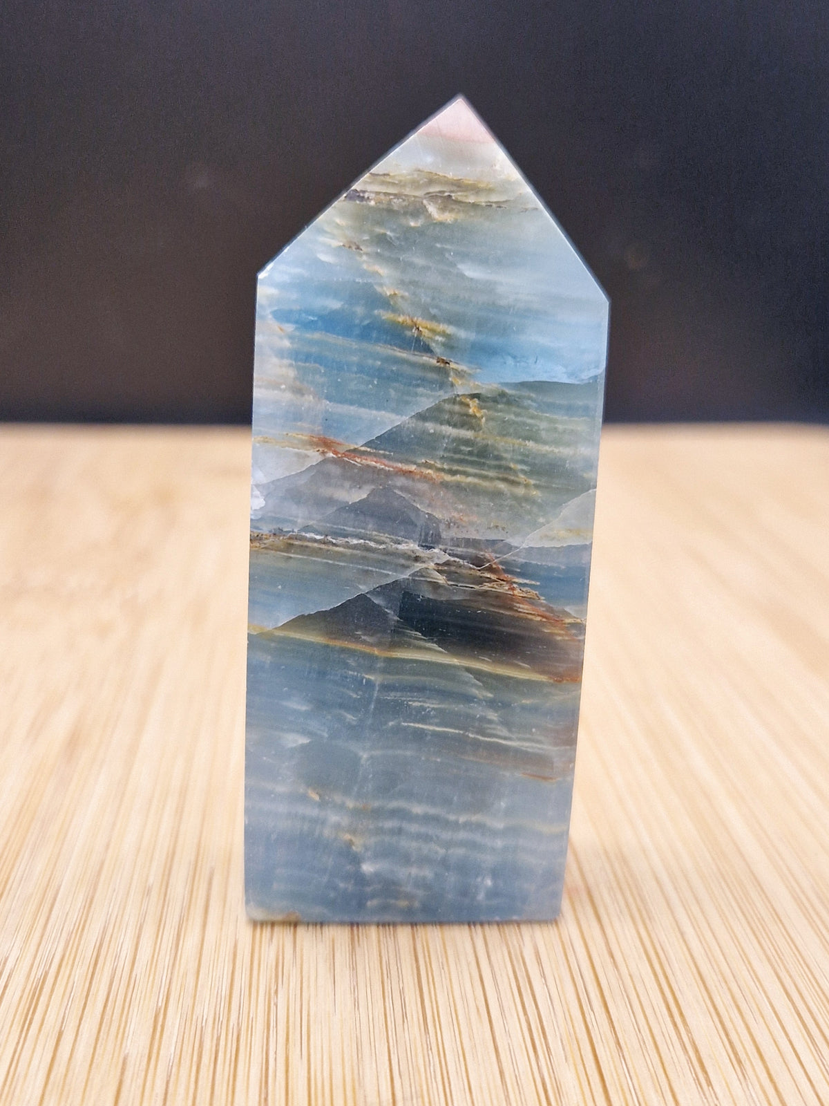 Pointe calcite bleue & Aragonite