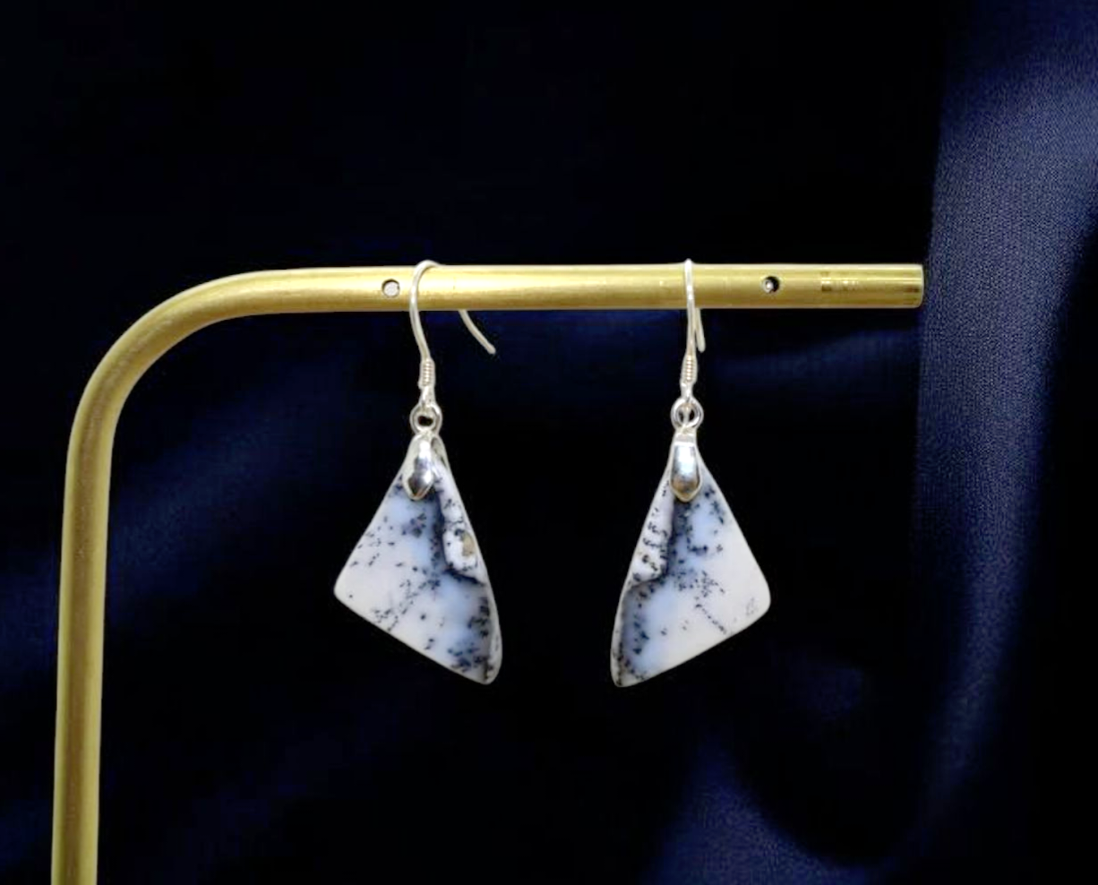 Boucles d'oreilles agate dendritique