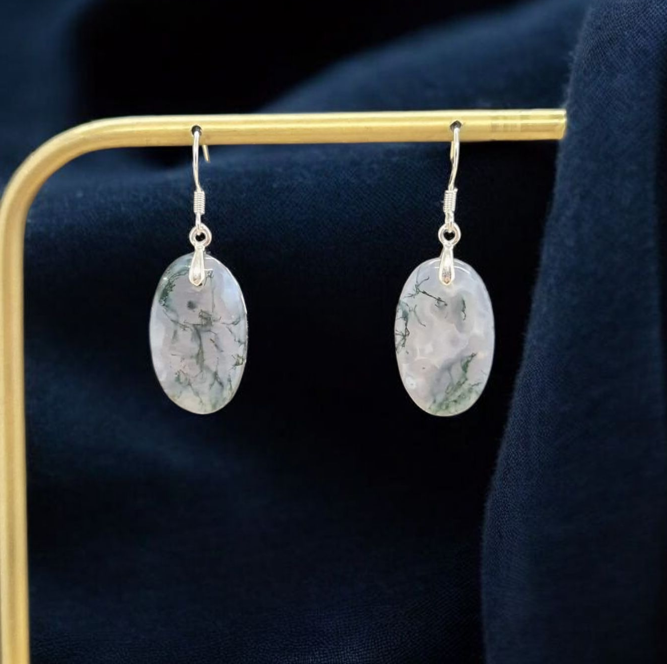 Boucles d'oreilles agate mousse