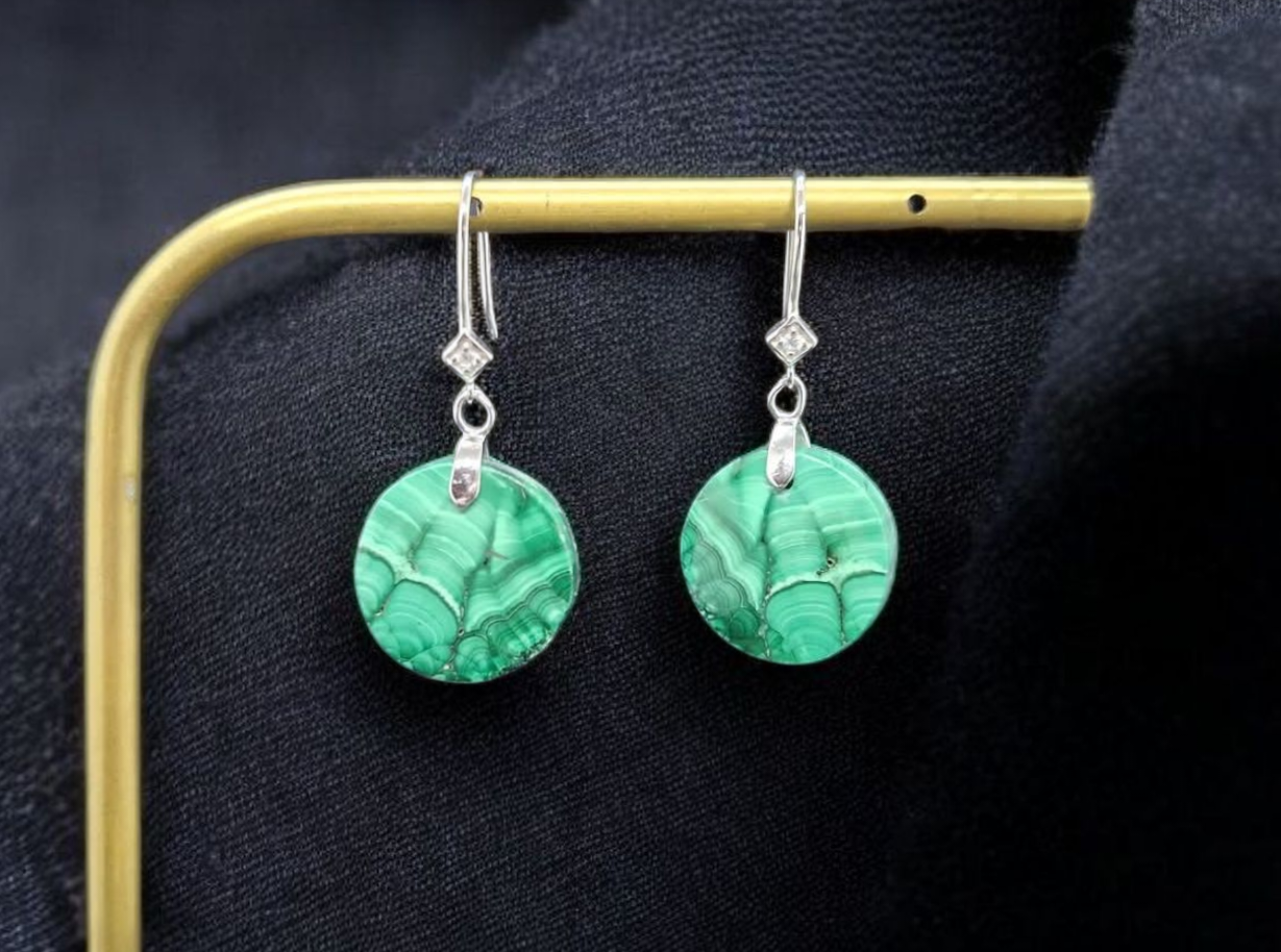Boucles d'oreilles Malachite