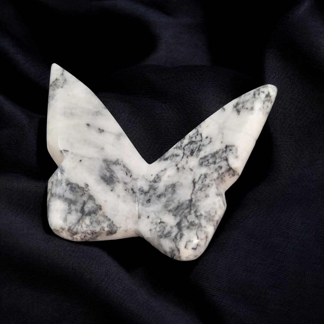 Papillon en Agate Dendritique
