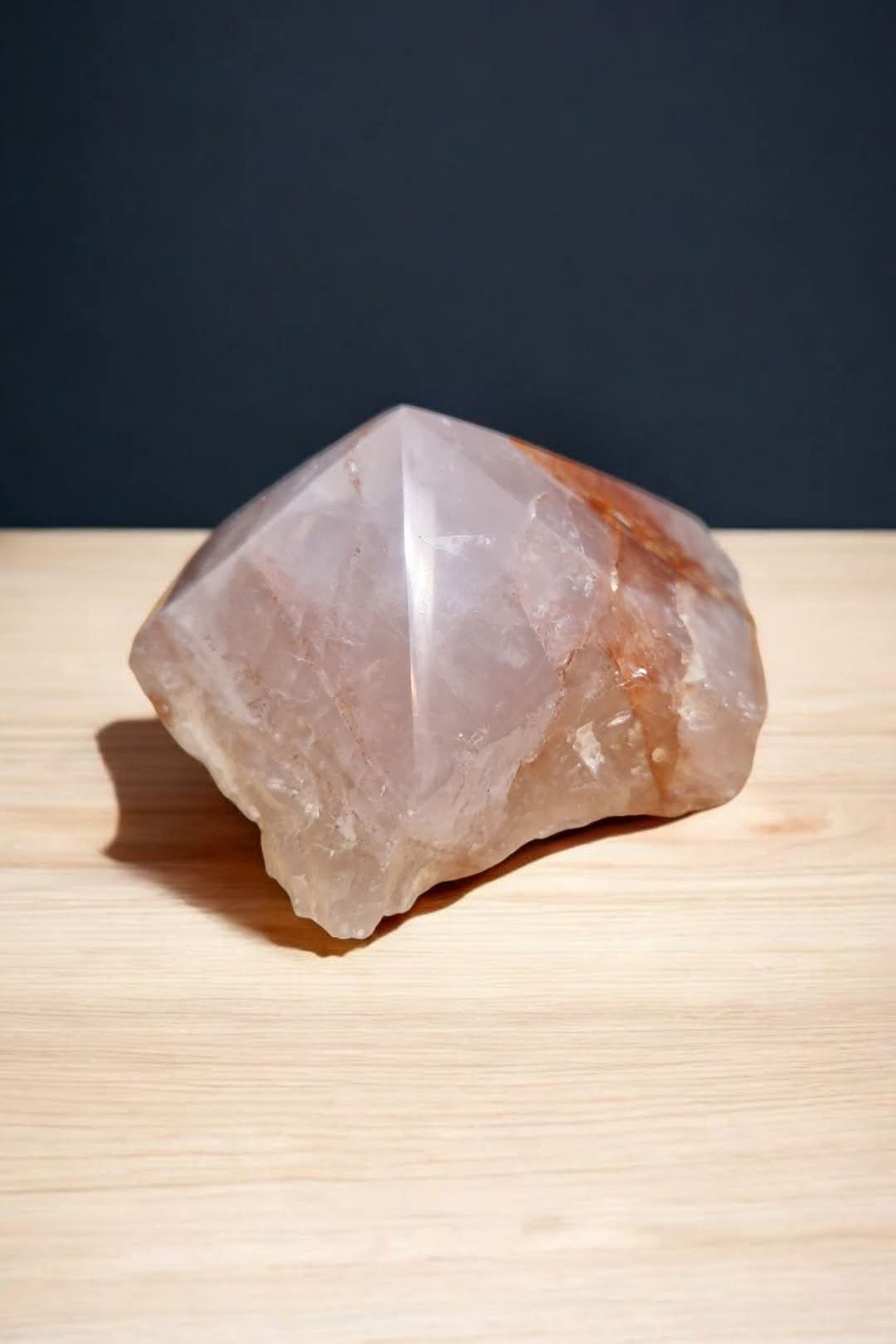 Pointe Quartz Hématoïde semi polie