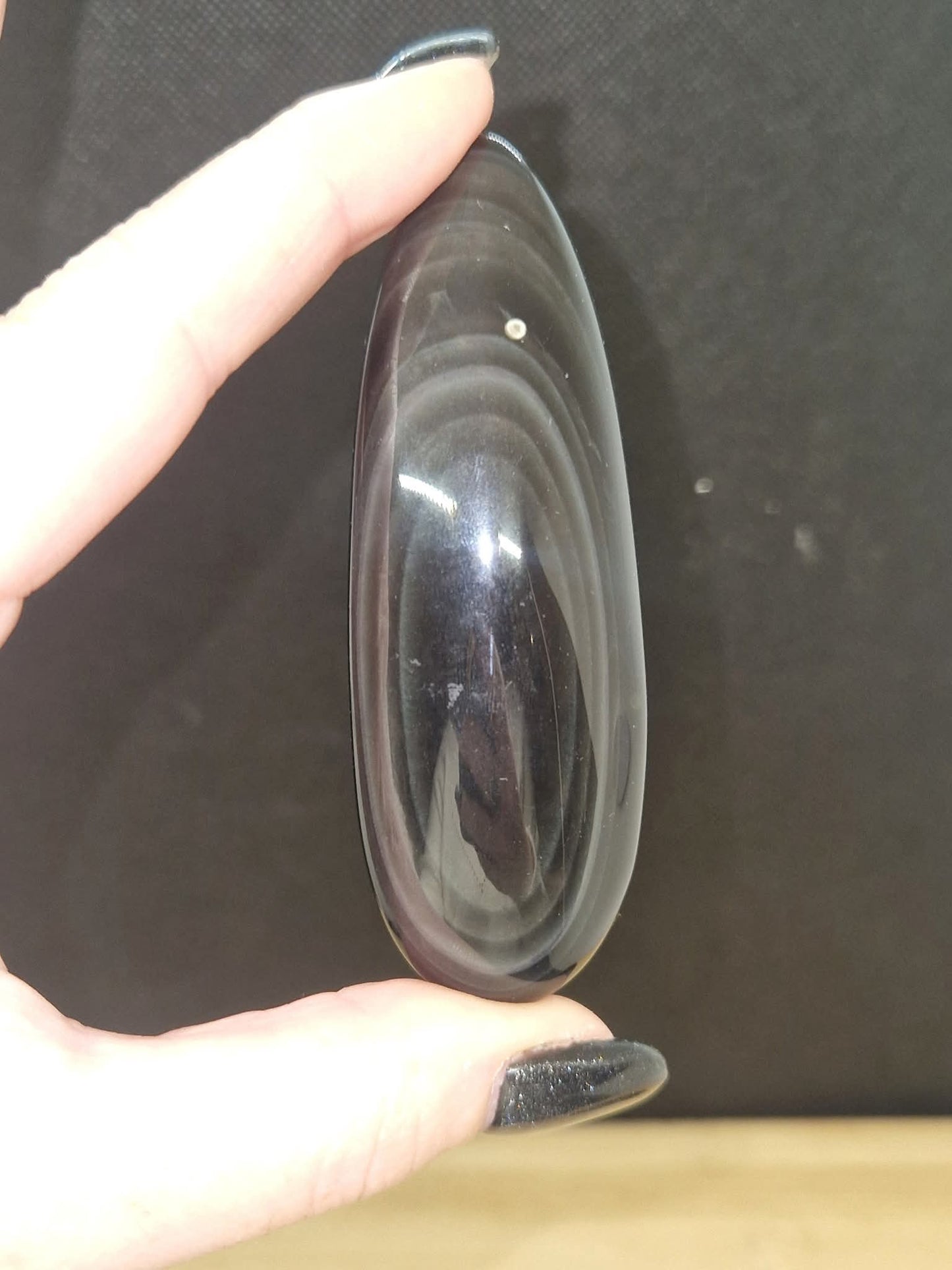 Galet obsidienne œil celeste