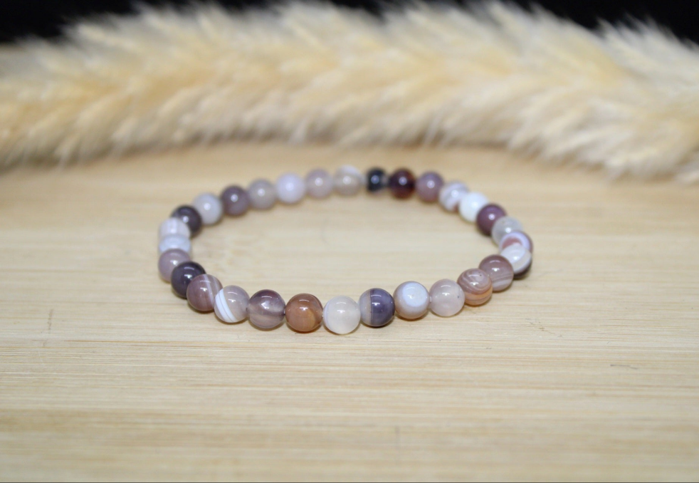 Bracelet Agate du Botswana 6mm