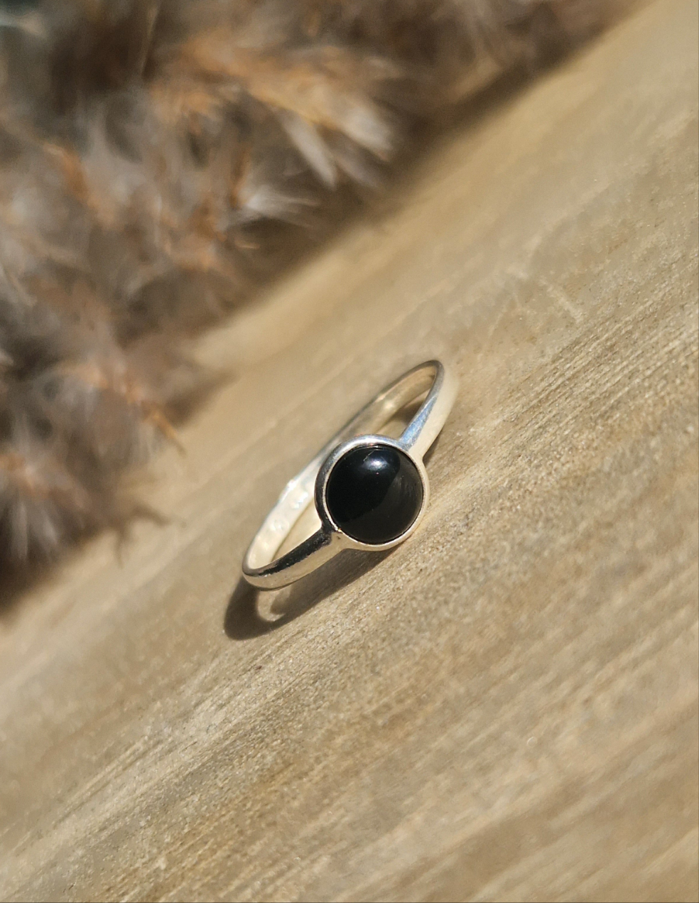 Bague Agate noire Argent