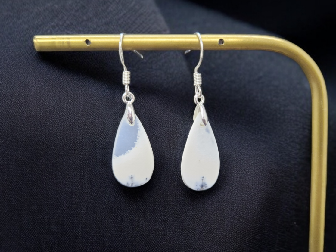 Boucles d'oreilles agate dendritique
