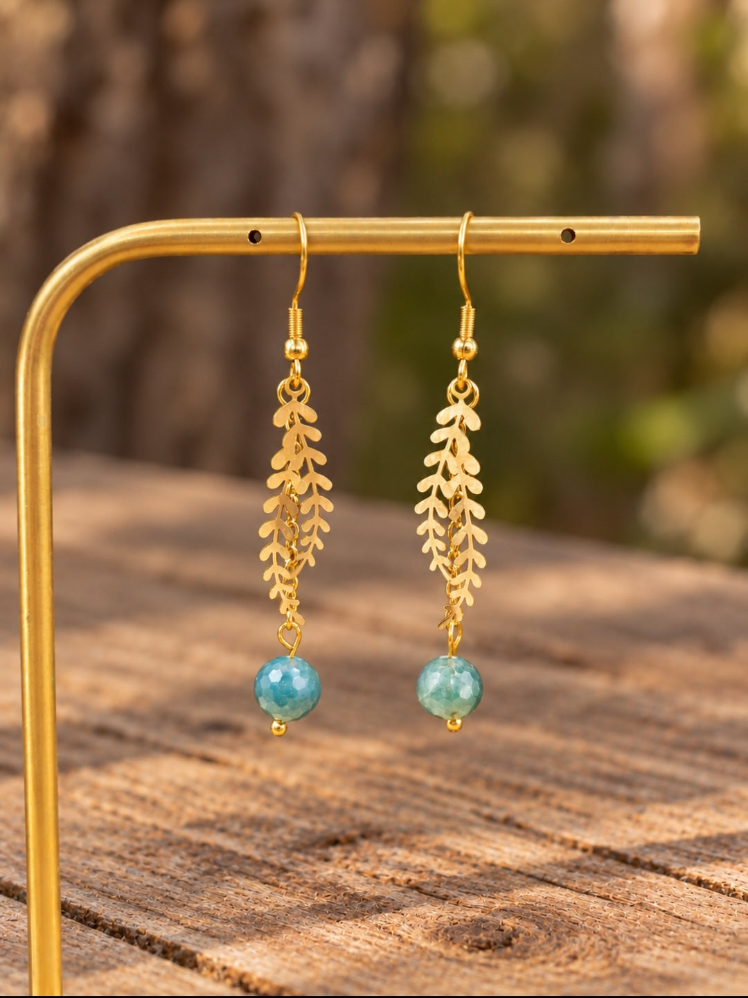 Boucles d'oreilles dorées Brume des sous bois
