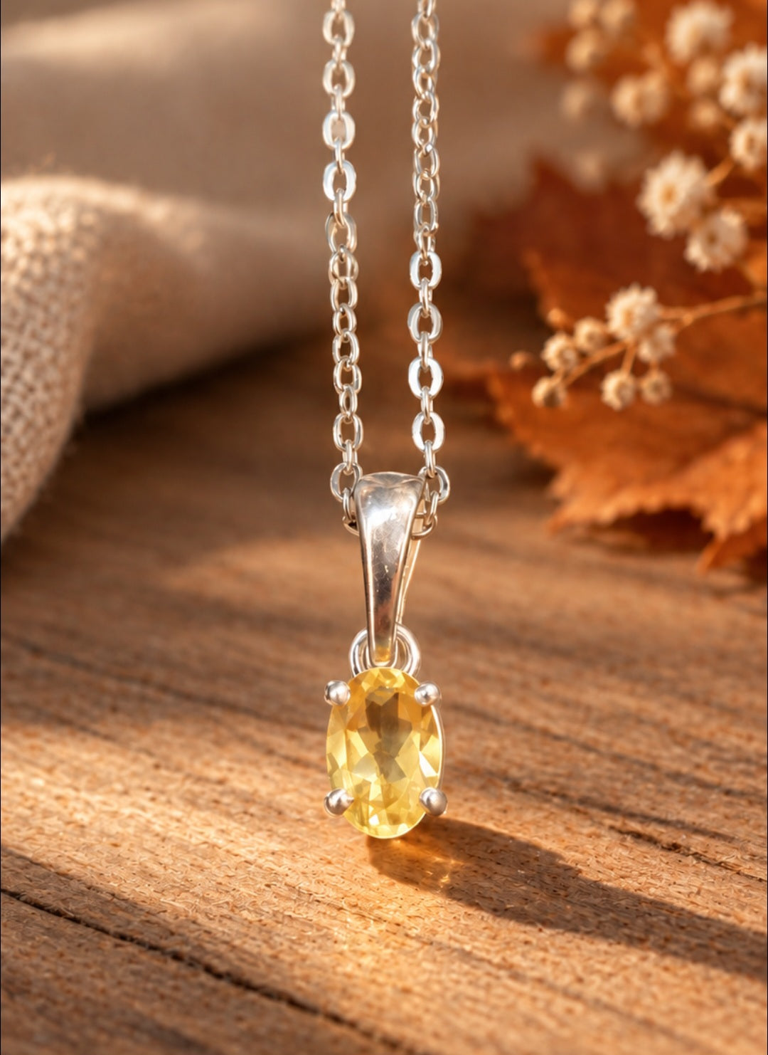 Pendentif Citrine Argent