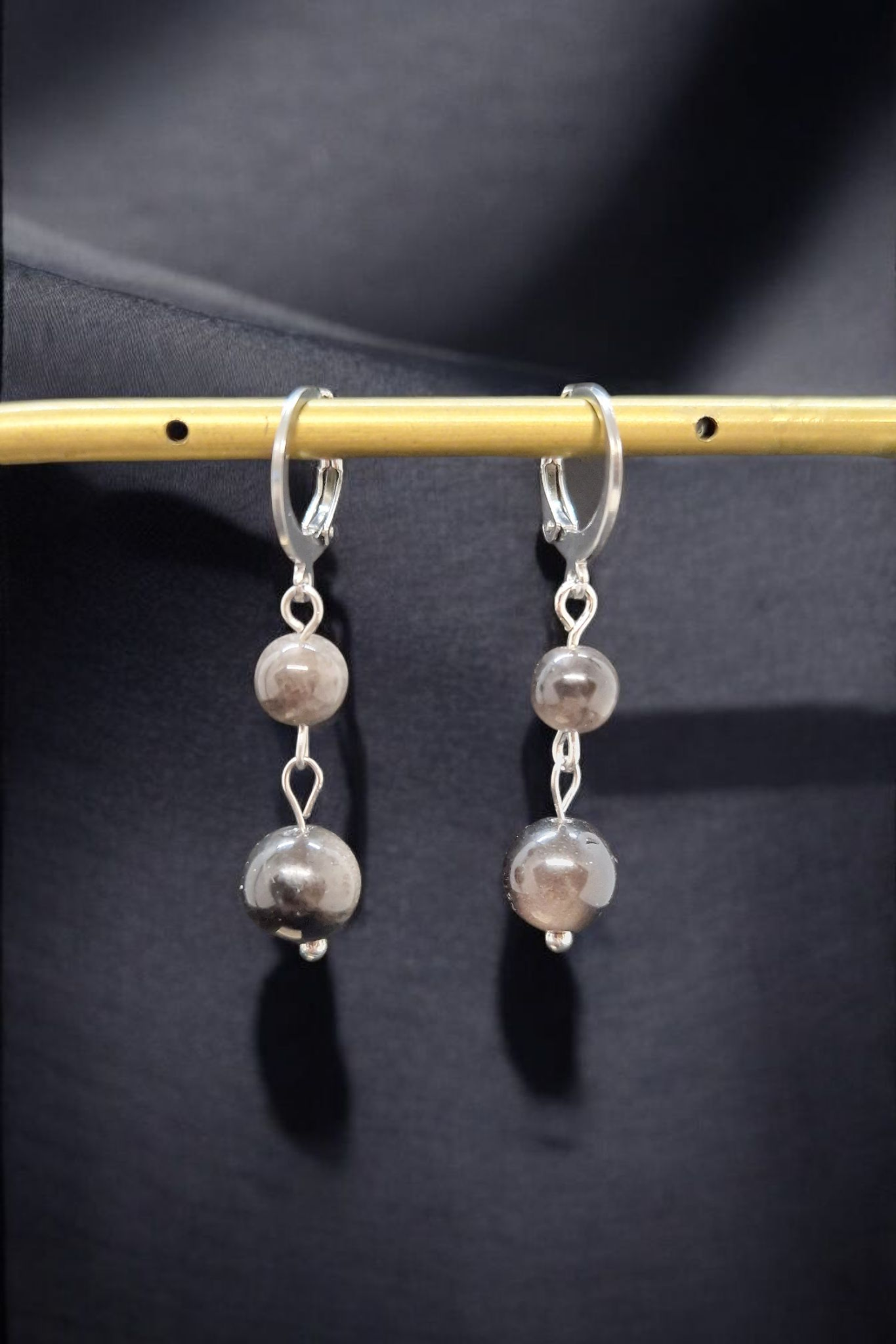 Boucles d'oreilles 2 perles (au choix)
