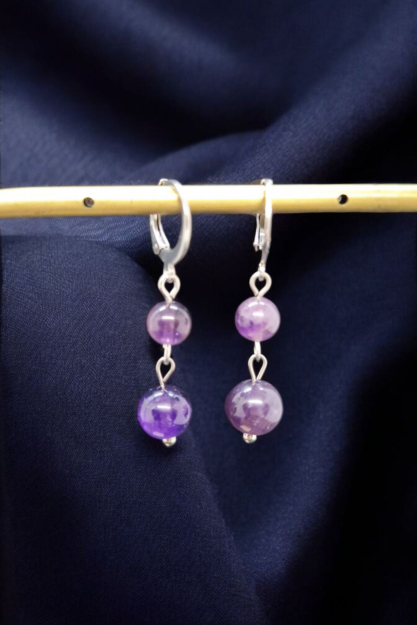 Boucles d'oreilles 2 perles (au choix)