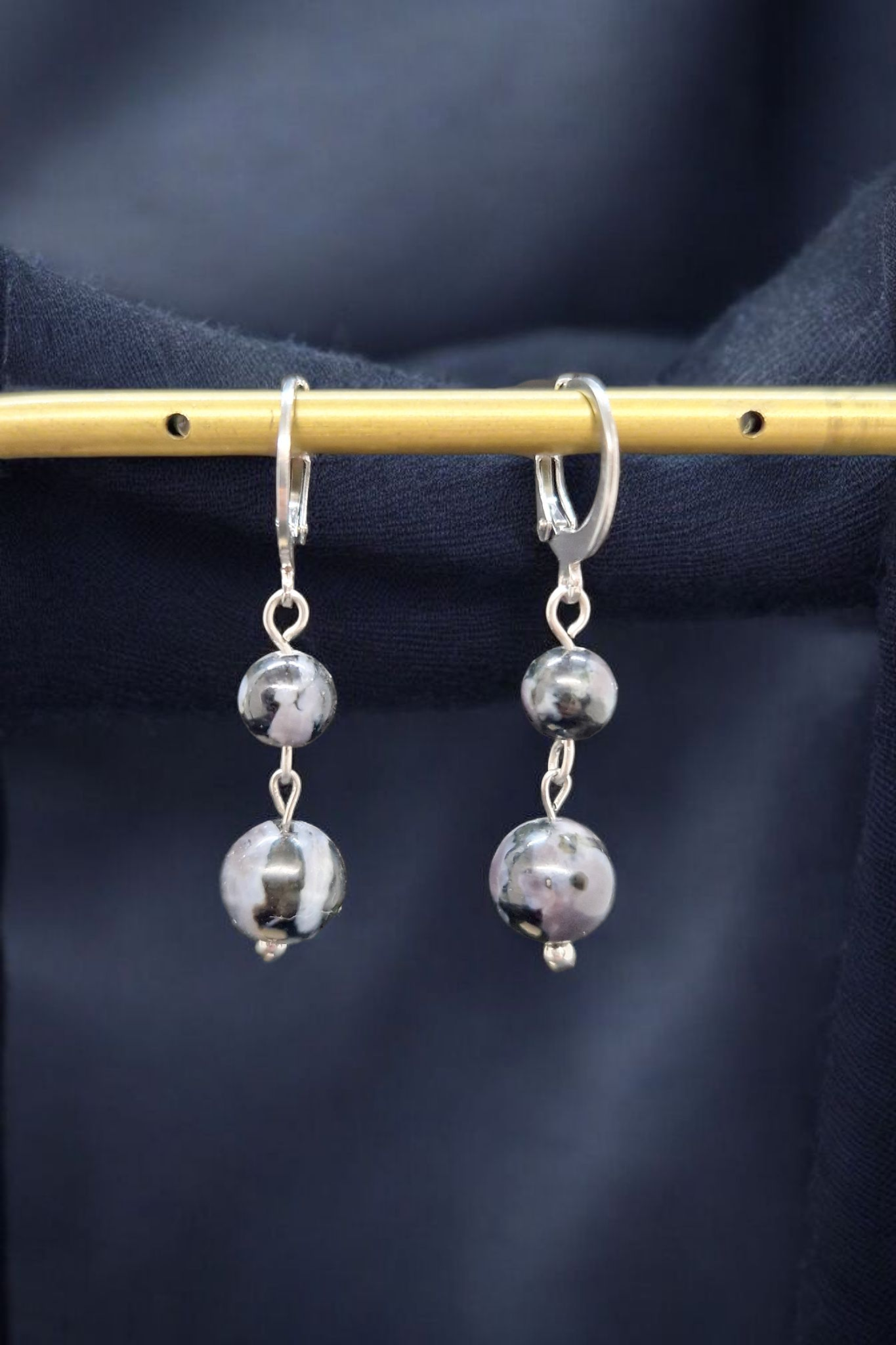 Boucles d'oreilles 2 perles (au choix)