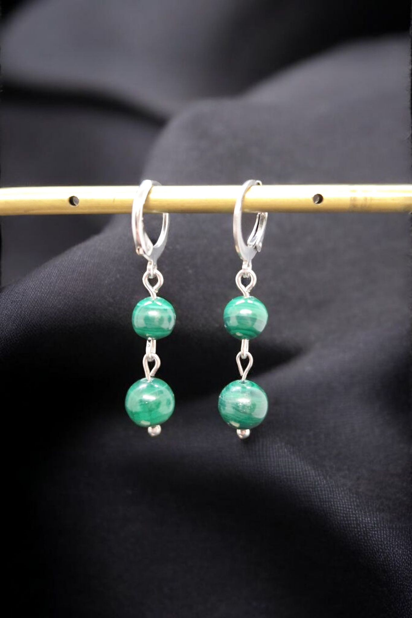 Boucles d'oreilles 2 perles (au choix)