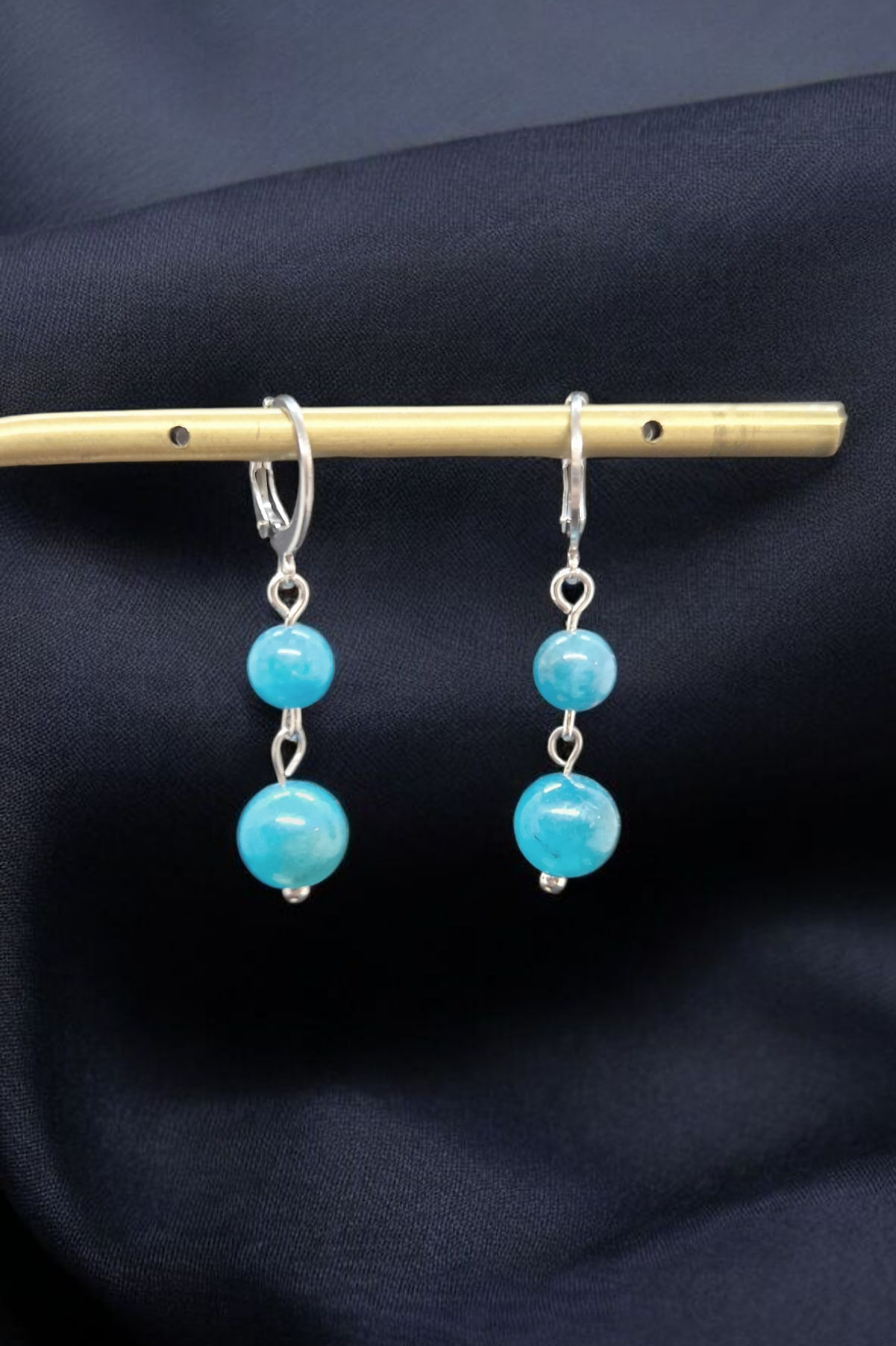 Boucles d'oreilles 2 perles (au choix)