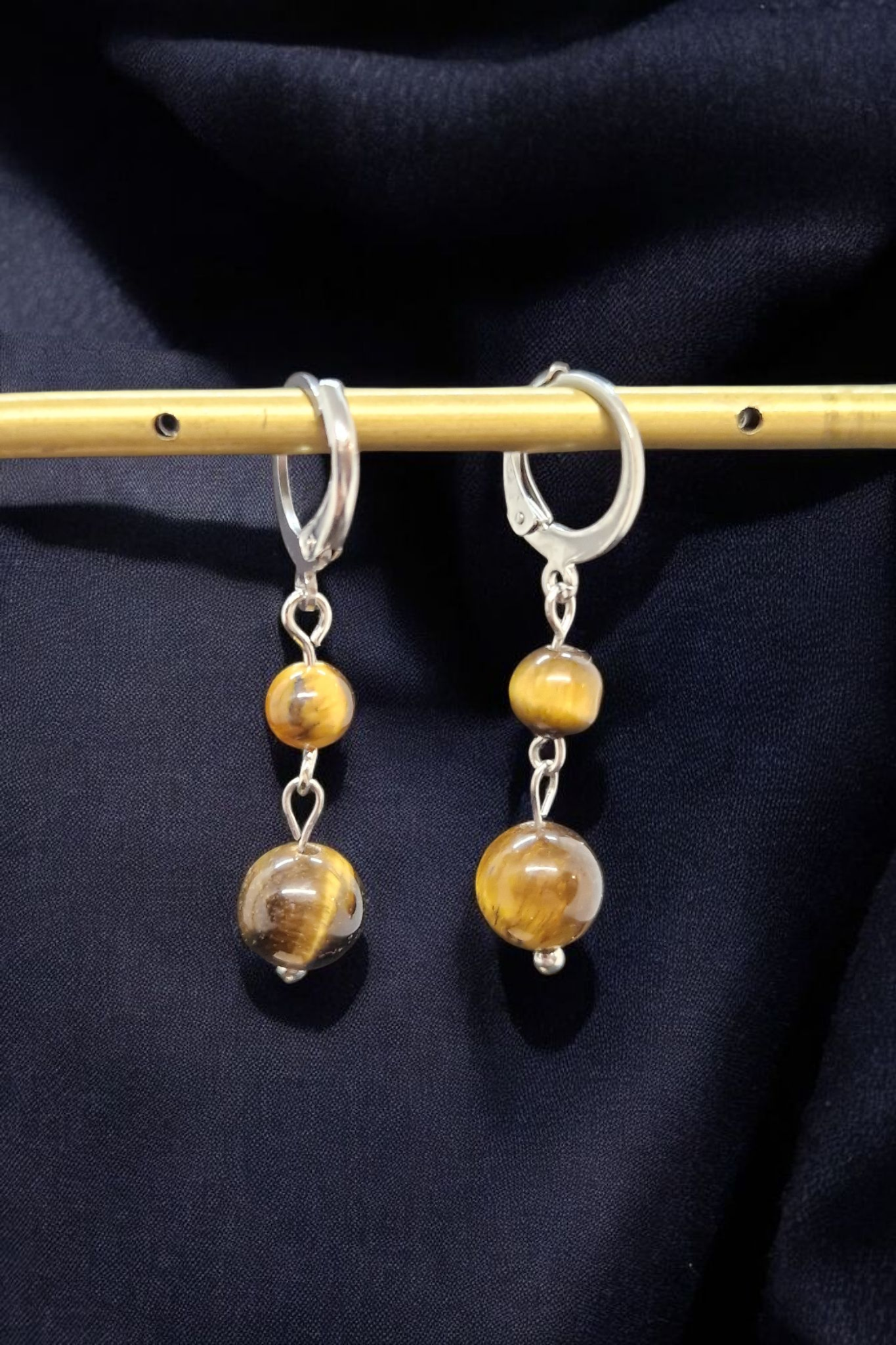 Boucles d'oreilles 2 perles (au choix)