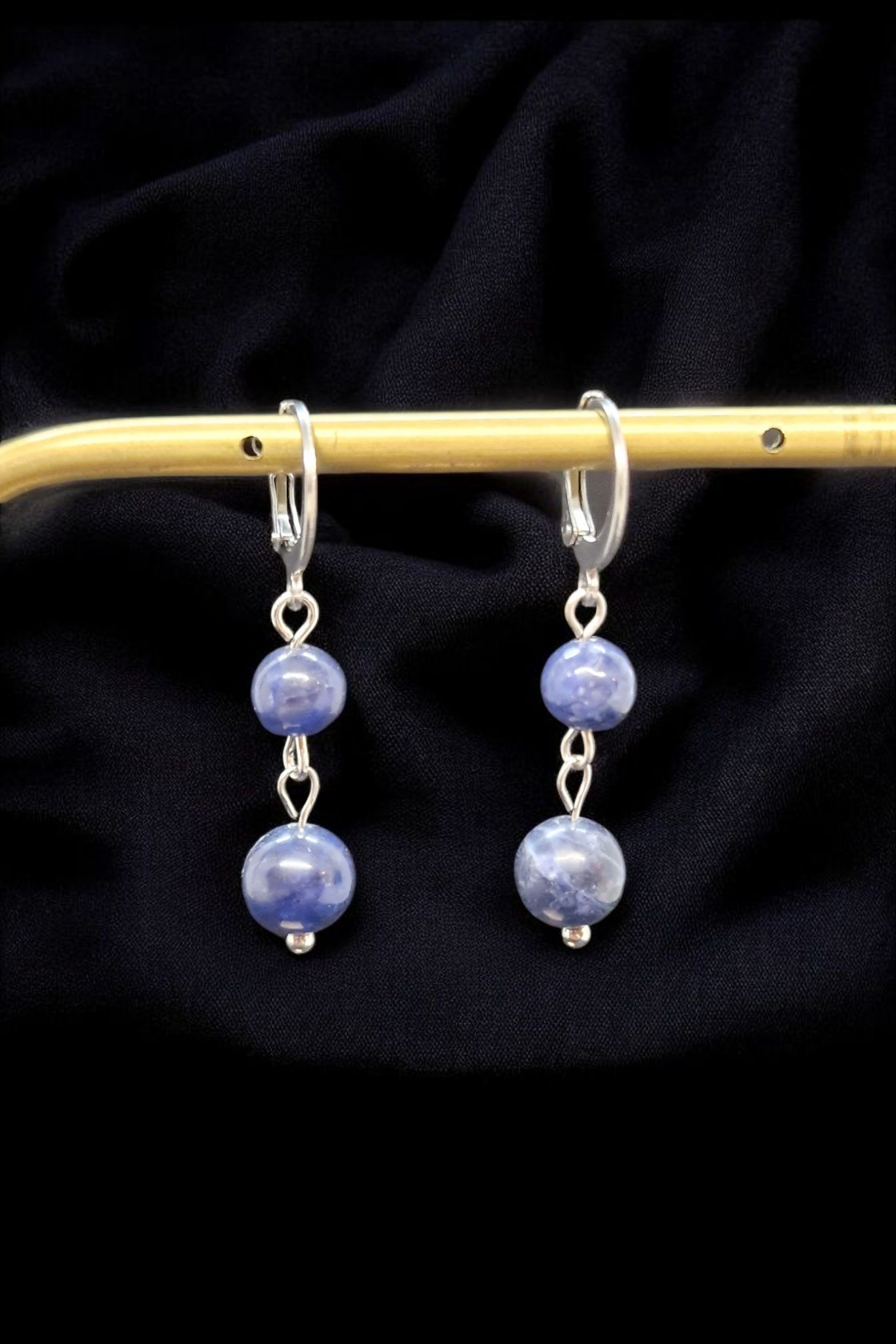 Boucles d'oreilles 2 perles (au choix)