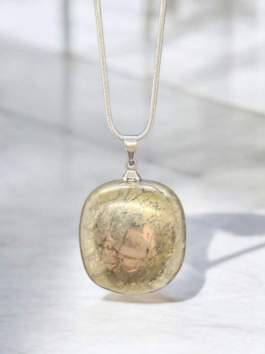 Pendentif Pyrite pierre roulée