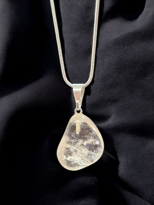 Pendentif Quartz fumé pierre roulée