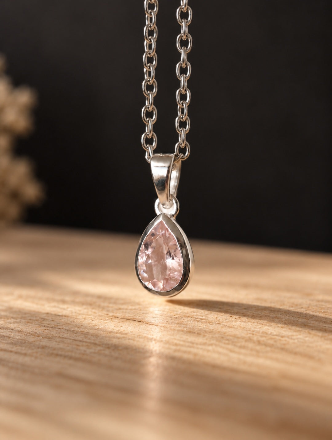 Pendentif Morganite sertie argent