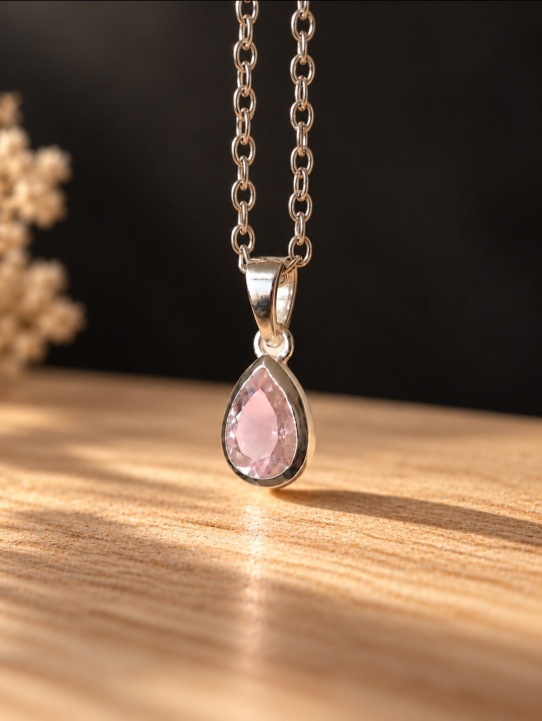 Pendentif Morganite sertie argent